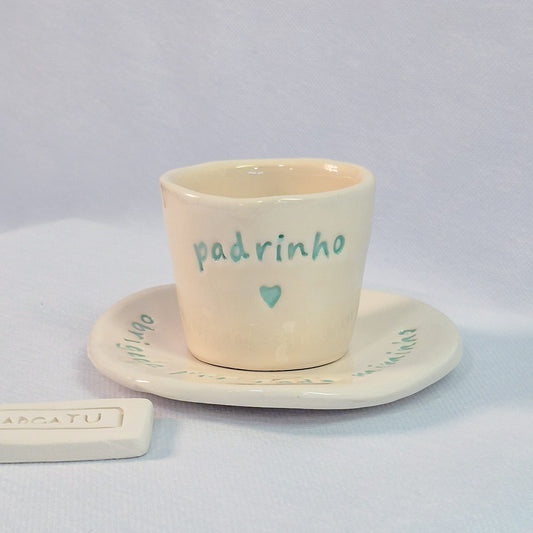 Conjunto Lótus — Prato e Chávena em Cerâmica